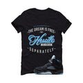 Air Jordan 5 Black/University Blue Matching T-Shirt Black T-Shirt (The dream is free)| illcurrency