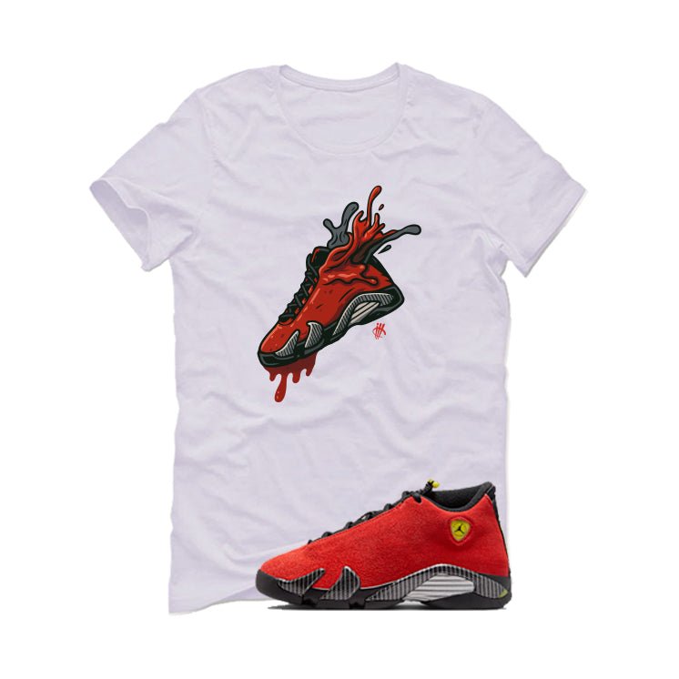 Air Jordan 14 Ferrari White T-Shirt (Splash Shoe)| illcurrency