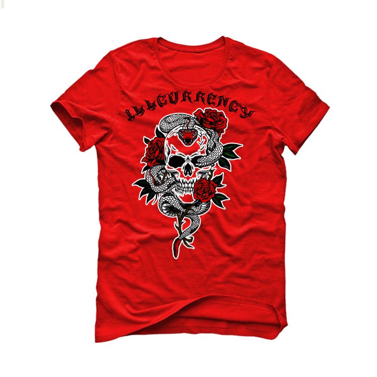 Air Jordan 6 “Toro Bravo” | illcurrency Red T-Shirt (Snake skeleton rose)