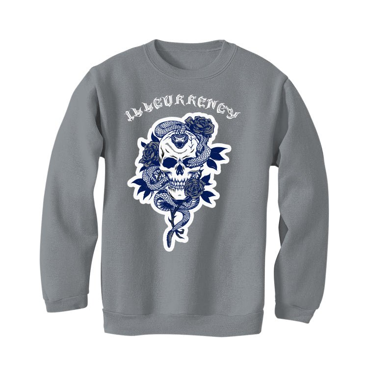 AIR JORDAN 3 “WHITE NAVY”| ILLCURRENCY Grey T-Shirt (Skeleton Rose)