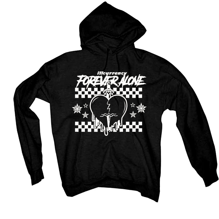 Air Jordan 4 Black Cat Matching T-Shirt, Sweatshirts & Hoodies Black T-Shirt (Forever Alone)| illcurrency