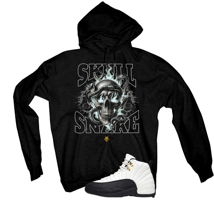 Air Jordan 12 Taxi Matching T-Shirt, Sweatshirts & Hoodies Black T-Shirt (Skull Snake)| illcurrency