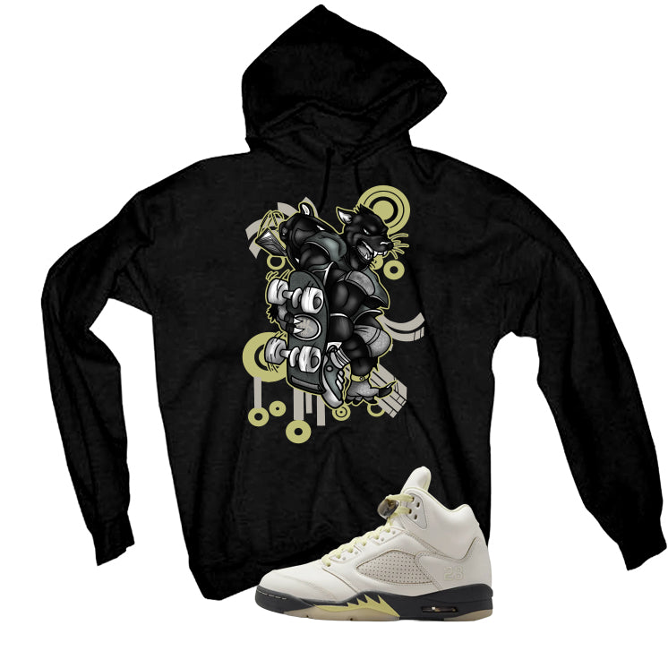 Air Jordan 5 WMNS Luminous Green Black T-Shirt (Skateboard Cat)| illcurrency