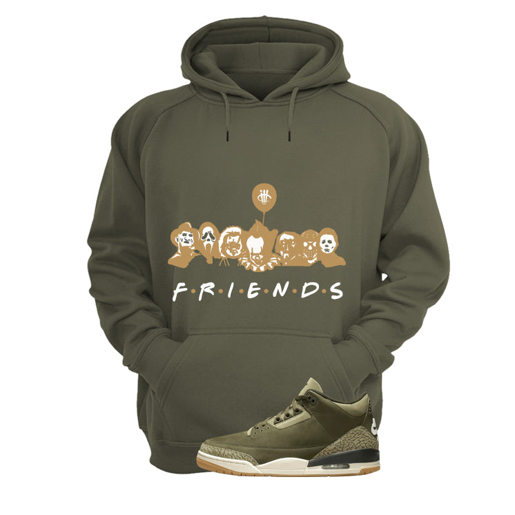 Air Jordan 3 Family Affair Matching T-Shirt, Sweatshirts & Hoodies Military Green T-Shirt (Friends)| illcurrency