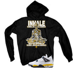 Air Jordan 4 Tour Yellow Matching T-Shirt Black T-Shirt (Inhale Exhale)| illcurrency