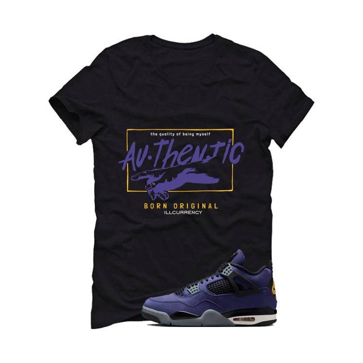 Air Jordan 4 OG Lakers Matching T-Shirt, Sweatshirts & Hoodies Black T-Shirt (Authentic)| illcurrency