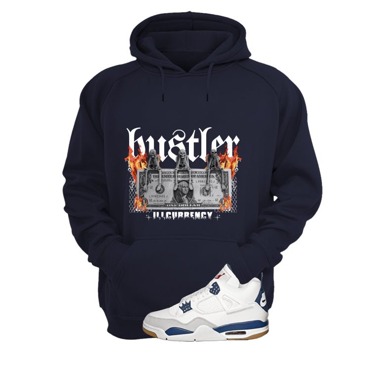 Nike SB x Air Jordan 4 Navy Navy Blue T-Shirt (See No Evil Hustler)| illcurrency