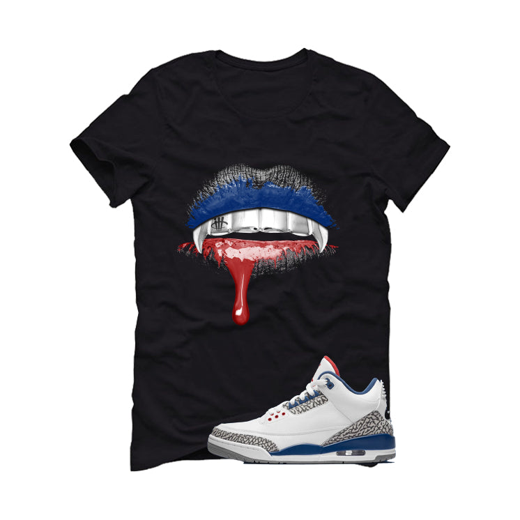 Air Jordan 3 True Blue Matching T-Shirt Black T-Shirt (Lips)| illcurrency