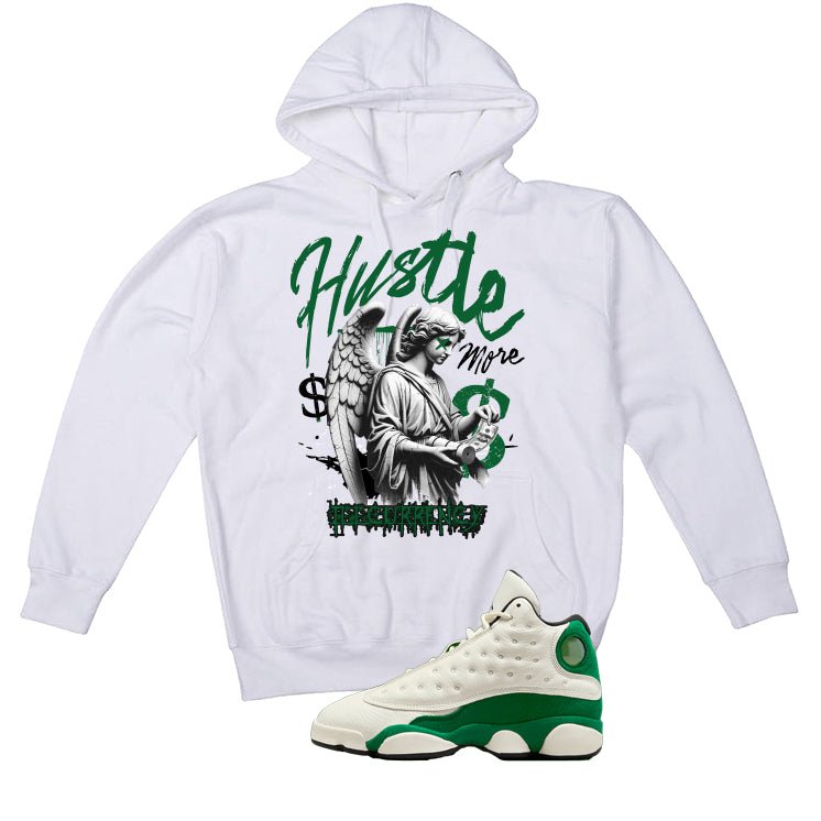 Air Jordan 13 GS Pine Green White T-Shirt (Hustle More)| illcurrency