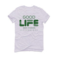 Nike Dunk Low Satin Green - White T-Shirt (Bad Choices)