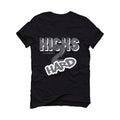Jordan 5 Wolf Grey Matching T-Shirt, Sweatshirts, & Hoodies Black T-Shirt (Kicks 2 Hard)| illcurrency
