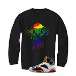 Air Jordan 7 Miro Matching T-Shirt Black T-Shirt (Elephant Mandala)| illcurrency