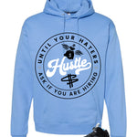 Air Jordan 5 Black/University Blue Matching T-Shirt Carolina Blue T-Shirt (Haters Catch Up)| illcurrency