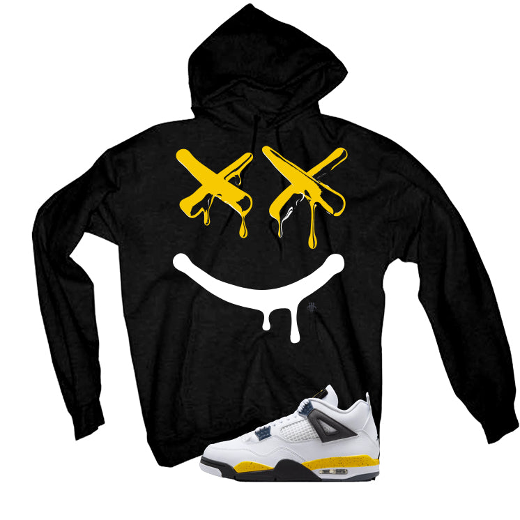 Air Jordan 4 Tour Yellow Matching T-Shirt Black T-Shirt (Happy Drip)| illcurrency