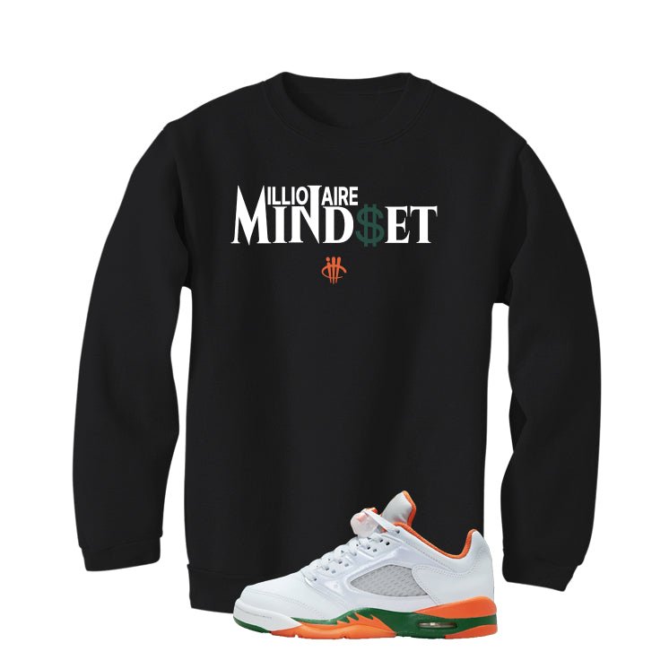 Air Jordan 5 GS Miami Hurricanes Black T-Shirt (Millionaire Mindset)| illcurrency