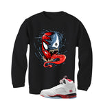 Air Jordan 5 Fire Red Black Tongue Black T-Shirt (Spiddy and Venom)| illcurrency