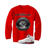 Air Jordan 5 Fire Red Black Tongue Red T-Shirt (Have Some Pressure)| illcurrency