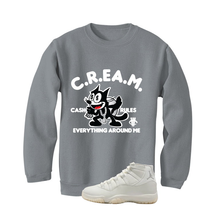 Air Jordan 11 WMNS Pearl Matching T-Shirt, Sweatshirts & Hoodies Grey T-Shirt (Cash Rules)| illcurrency
