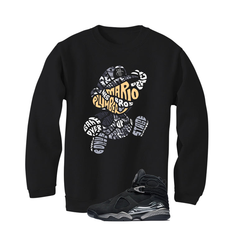 Air Jordan 8 Chrome Matching T-Shirt Black T-Shirt (Mario)| illcurrency