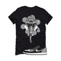 Air Jordan 1 Low OG Shadow Black T-Shirt (Elephant)