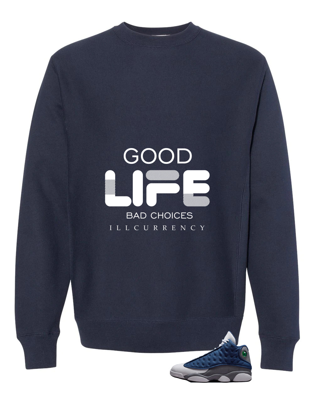 Air Jordan 13 Flint Navy Blue T-Shirt (Bad Choices)| illcurrency