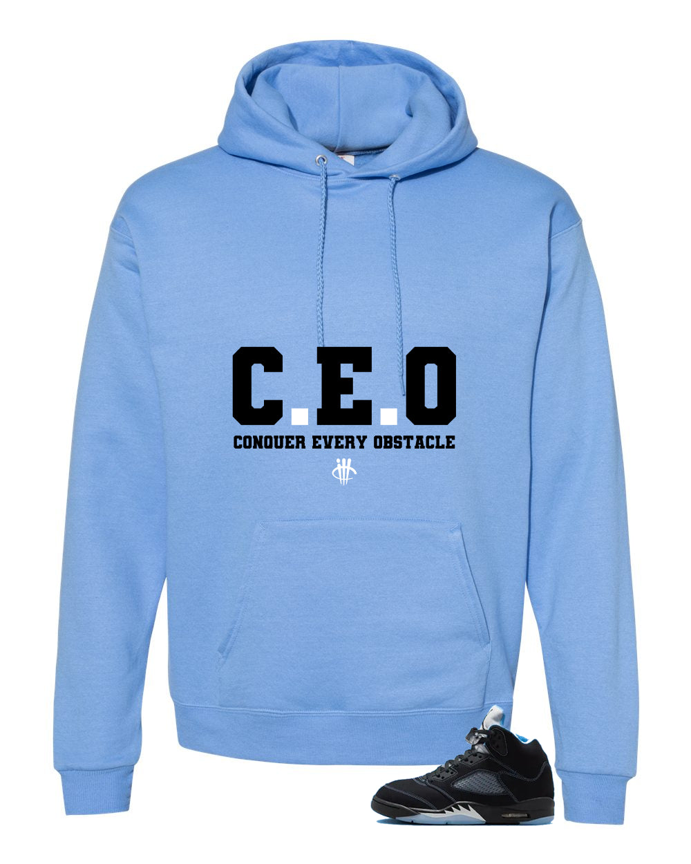 Air Jordan 5 Black/University Blue Matching T-Shirt Carolina Blue T-Shirt (Ceo)| illcurrency