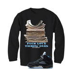 Air Jordan 5 Black/University Blue Matching T-Shirt Black T-Shirt (Fck Love)| illcurrency