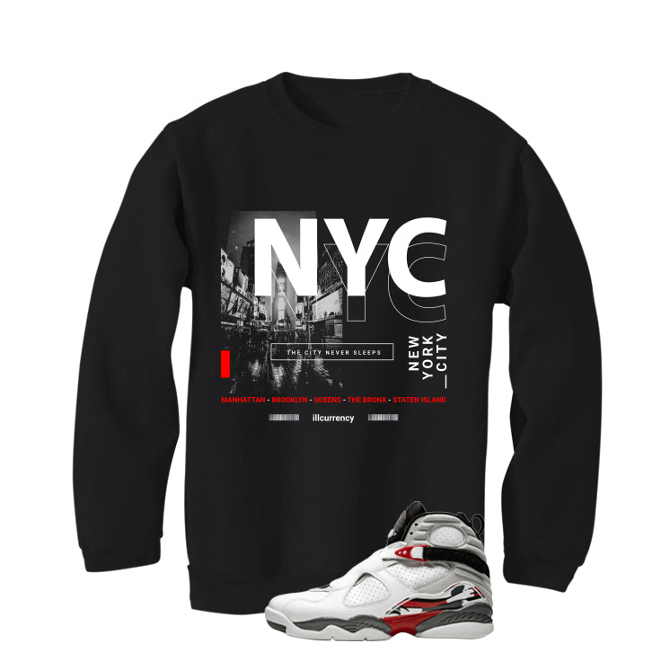 Air Jordan 8 Bugs Bunny Matching T-Shirt, Sweatshirts & Hoodies Black T-Shirt (City Never Sleeps)| illcurrency