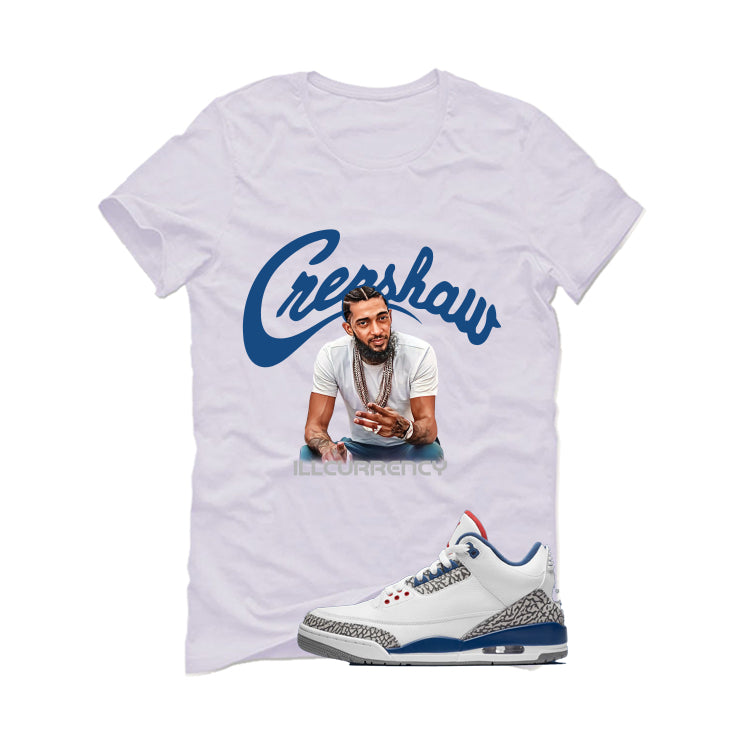 Air Jordan 3 True Blue Matching T-Shirt White T-Shirt (Crenshaw)| illcurrency