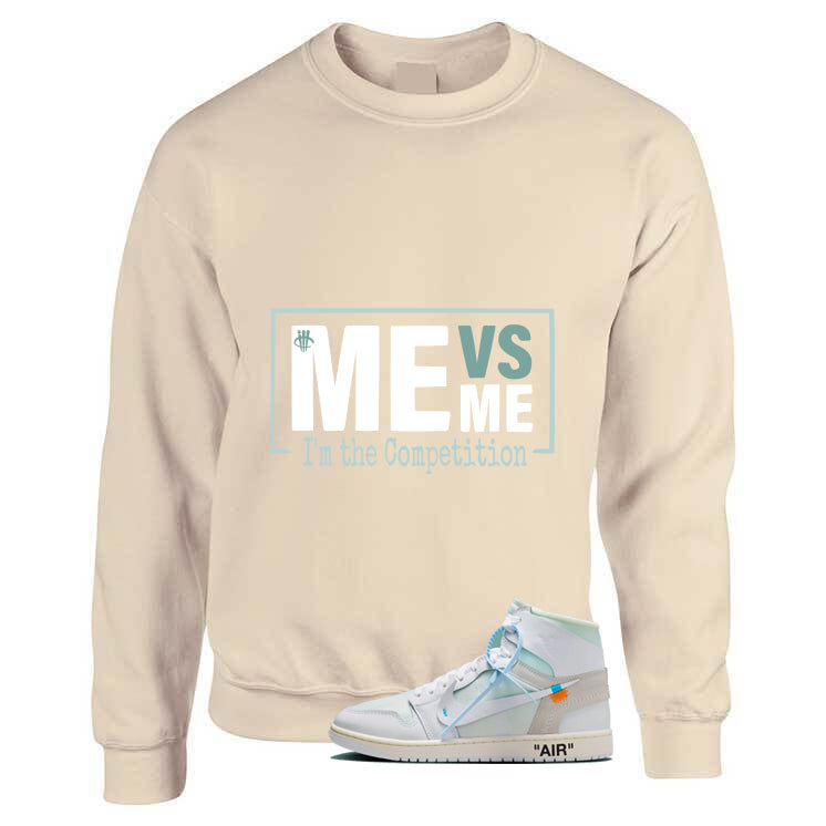 Off-White x Air Jordan 1 High OG Alaska Matching T-Shirt, Sweatshirts & Hoodies Tan T-Shirt (Me Vs Me)| illcurrency