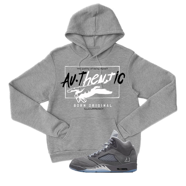 Air Jordan 5 Wolf Grey Matching T-Shirt, Sweatshirts & Hoodies Grey T-Shirt (Authentic)| illcurrency