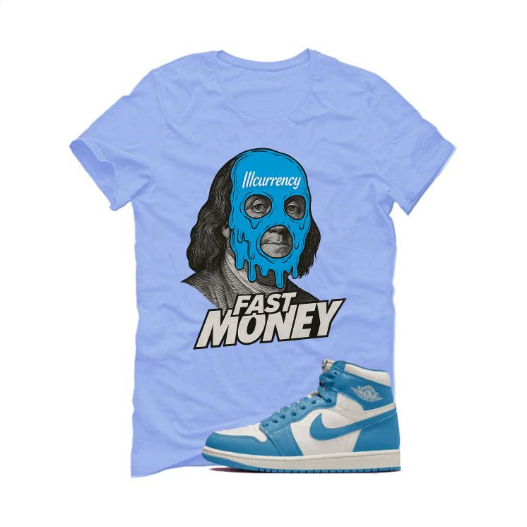 Air Jordan 1 High OG UNC Reimagined Carolina Blue T-Shirt (Fast Money)| illcurrency