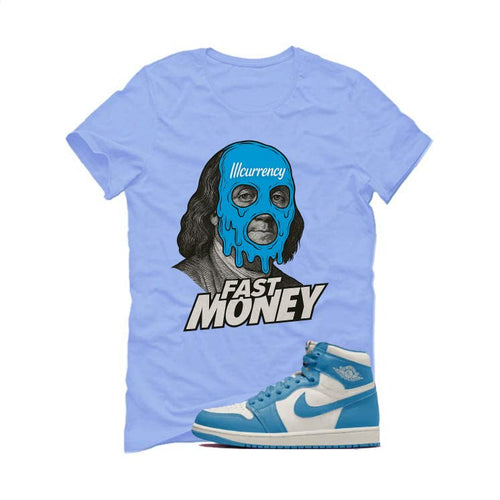 Air Jordan 1 High OG UNC Reimagined Carolina Blue T-Shirt (Fast Money)| illcurrency