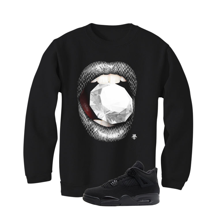 Air Jordan 4 Black Cat Matching T-Shirt, Sweatshirts & Hoodies Black T-Shirt (Diamond)| illcurrency