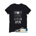 Travis Scott x Fragment x Air Jordan 1 Low OG Matching T-Shirt, Sweatshirts & Hoodies Black T-Shirt (Loyalty Over Royalty)| illcurrency