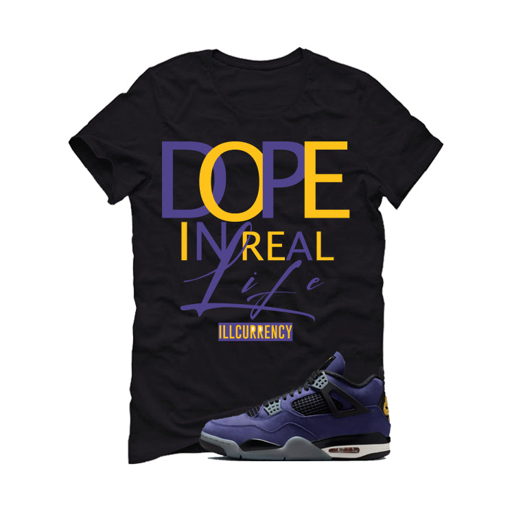 Air Jordan 4 OG Lakers Matching T-Shirt, Sweatshirts & Hoodies Black T-Shirt (DOPE)| illcurrency