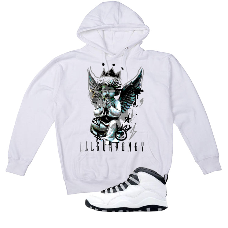 Air Jordan 10 OG Steel White T-Shirt (Graffiti Angel)| illcurrency