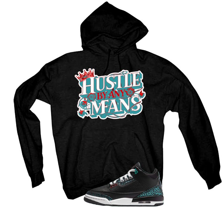 Air Jordan 3 GS Moto Black T-Shirt (Hustle By Any Means)| illcurrency