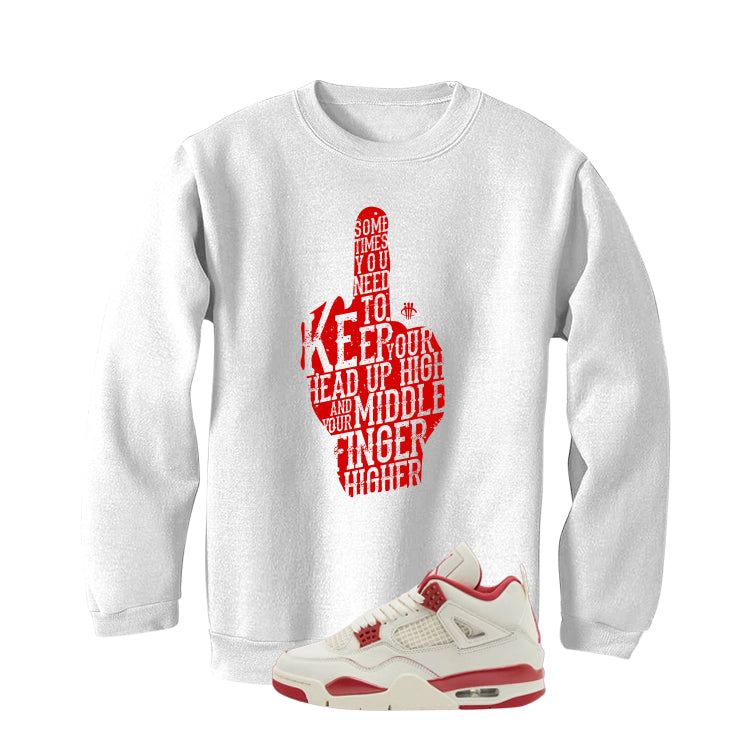Air Jordan 4 Valentine’s Day (Sierra Red) Matching T-Shirt, Sweatshirts & Hoodies White T-Shirt (Middle Finger)| illcurrency
