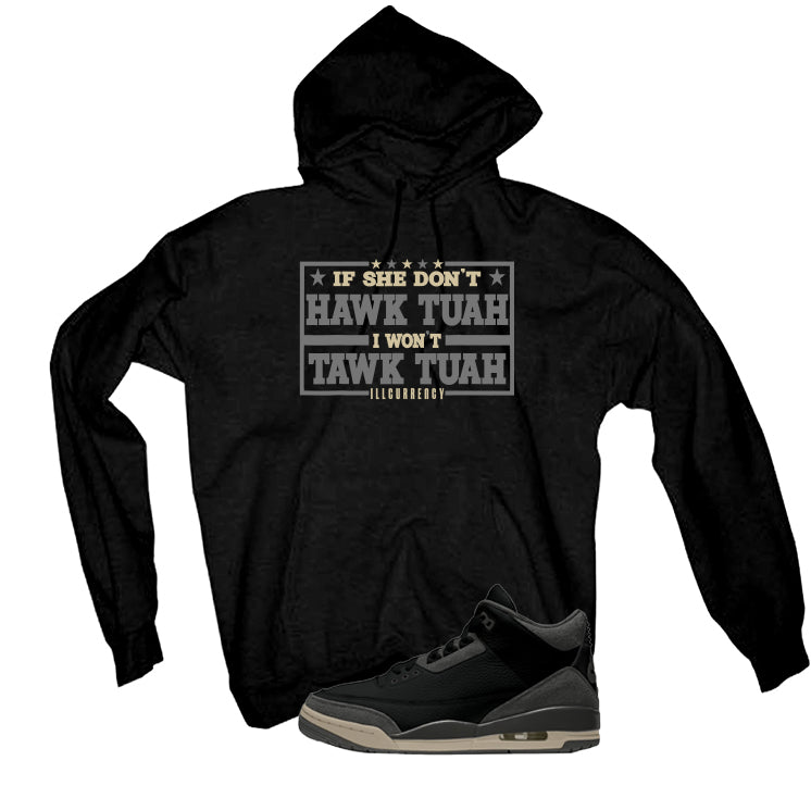 A Ma Maniere x Air Jordan 3 Black Black T-Shirt (Hawk Tuah)| illcurrency
