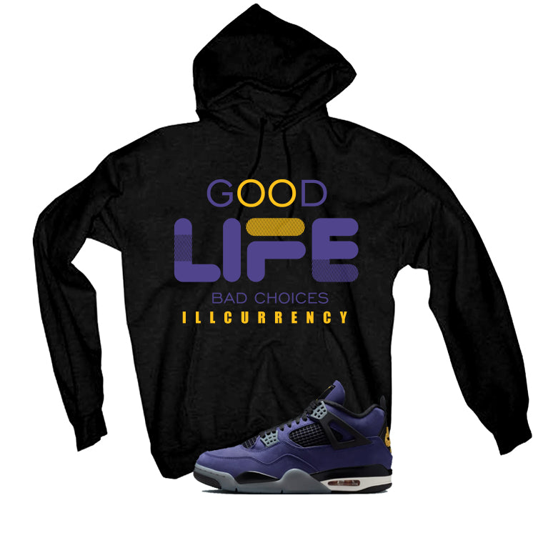 Air Jordan 4 OG Lakers Matching T-Shirt, Sweatshirts & Hoodies Black T-Shirt (Bad Choices)| illcurrency