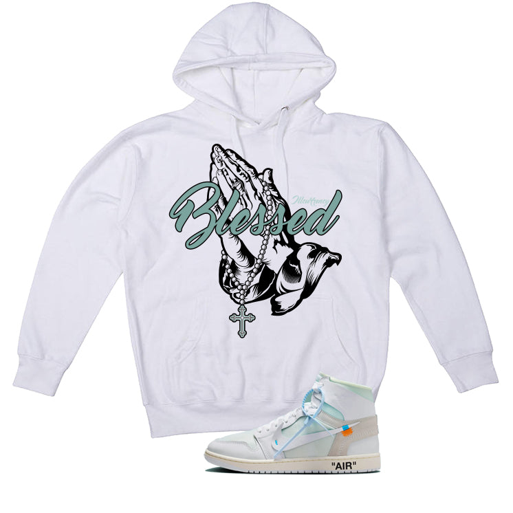 Off-White x Air Jordan 1 High OG Alaska Matching T-Shirt, Sweatshirts & Hoodies White T-Shirt (Blessed)| illcurrency