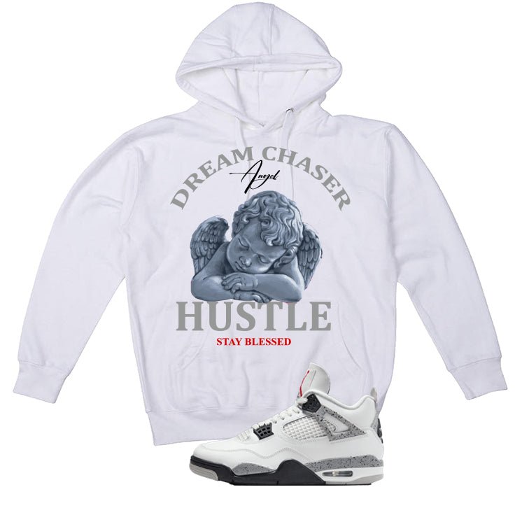 Air Jordan 4 White Cement White T-Shirt (Dream Chaser Angel)| illcurrency