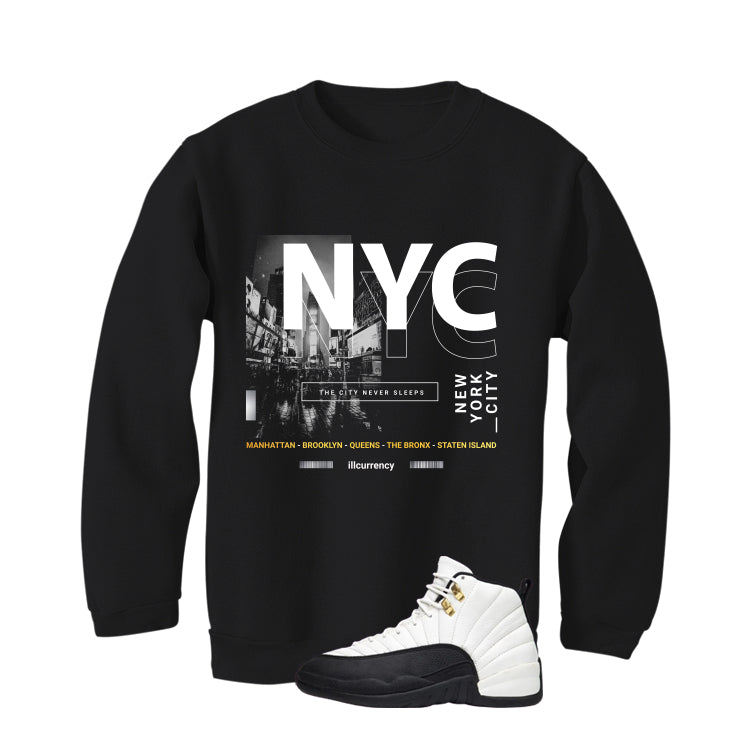 Air Jordan 12 Taxi Matching T-Shirt, Sweatshirts & Hoodies Black T-Shirt (City Never Sleeps)| illcurrency