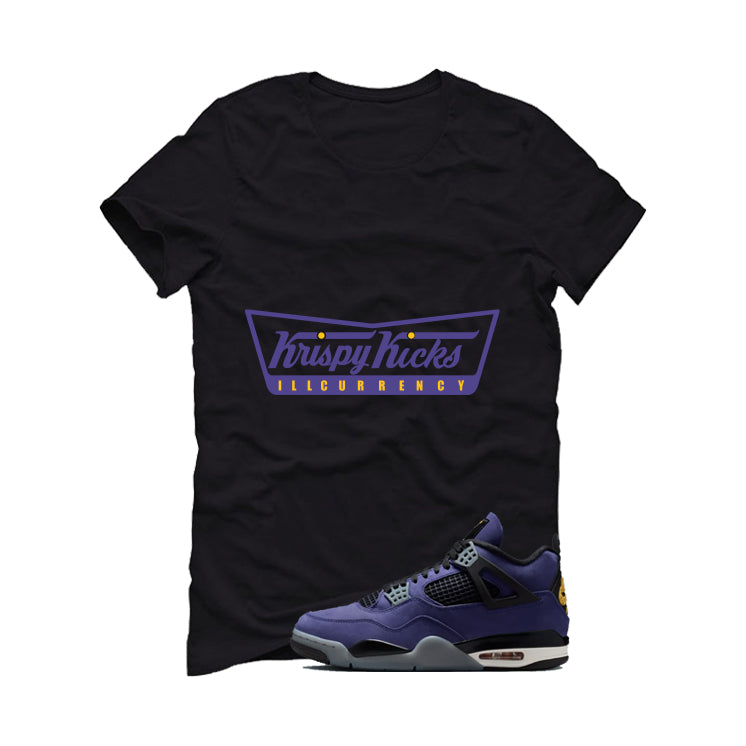 Air Jordan 4 OG Lakers Matching T-Shirt, Sweatshirts & Hoodies Black T-Shirt (Krispy Kicks)| illcurrency