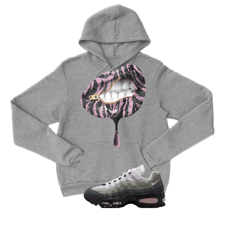 Nike Air Max 95 Pink Foam Matching T-Shirt, Sweatshirts, & Hoodies Grey T-Shirt (Lips Uncensored)| illcurrency
