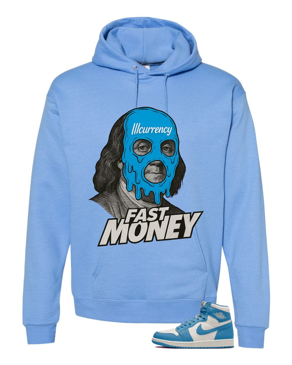 Air Jordan 1 High OG UNC Reimagined Carolina Blue T-Shirt (Fast Money)| illcurrency