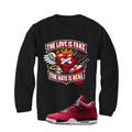 Air Jordan 4 Toro Bravo Matching T-Shirt, Sweatshirts, & Hoodies Black T-Shirt (The Love is fake)