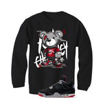 Air Jordan 4 Bred Matching T-Shirt Black T-Shirt (Stitchez)| illcurrency