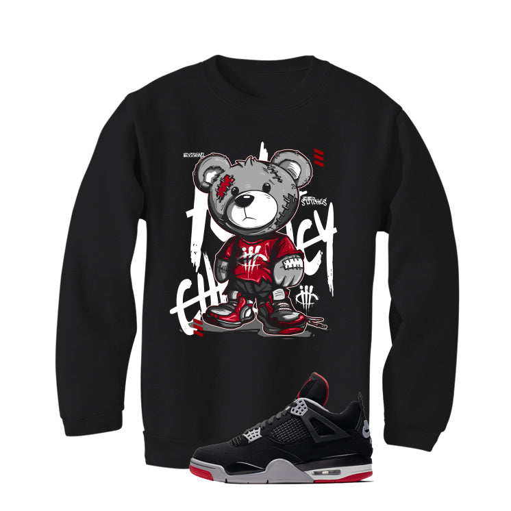 Air Jordan 4 Bred Matching T-Shirt Black T-Shirt (Stitchez)| illcurrency